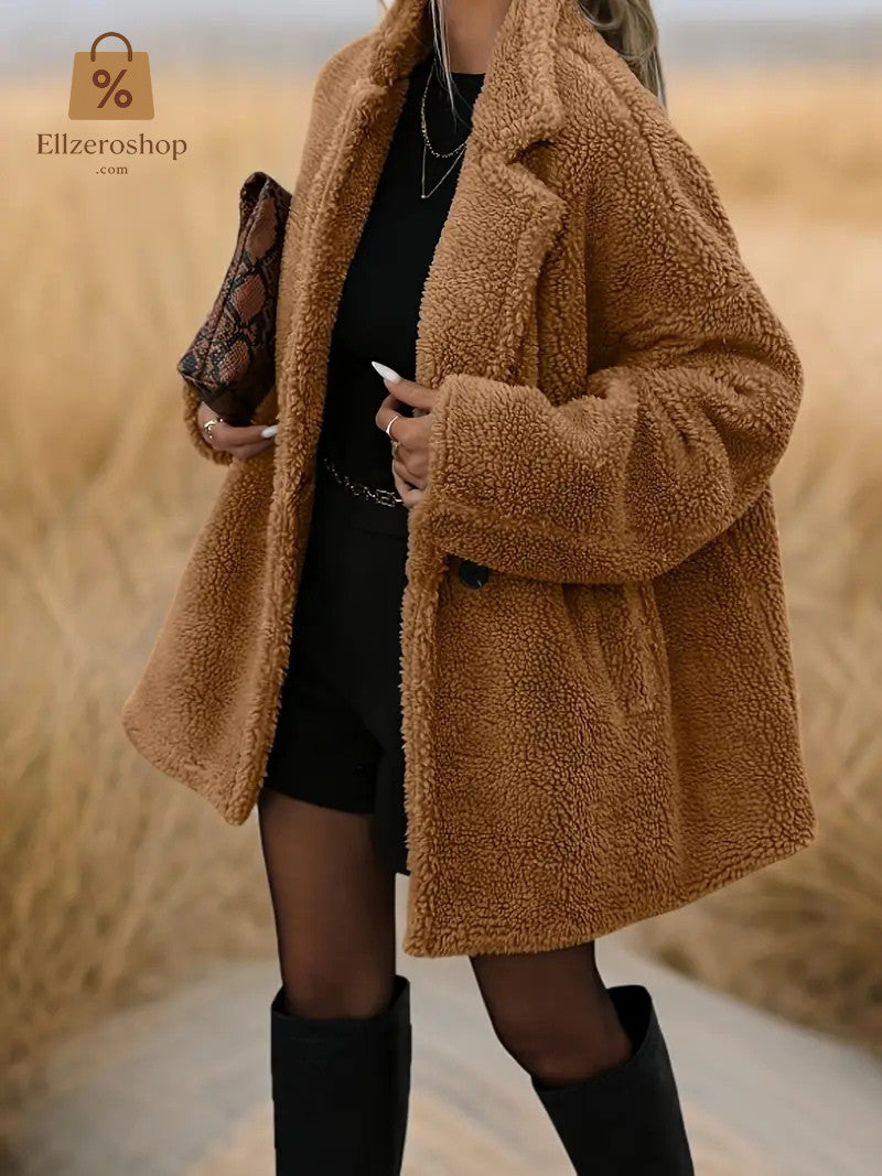 Damen Eleganter Teddybär-Kunstpelzmantel - Luxuriös - Herbst&Winter - Sale - NEU