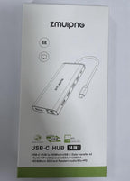 ZMUIPNG ZM1822 USB-C Hub 14-in-1 4K Adapter Grau