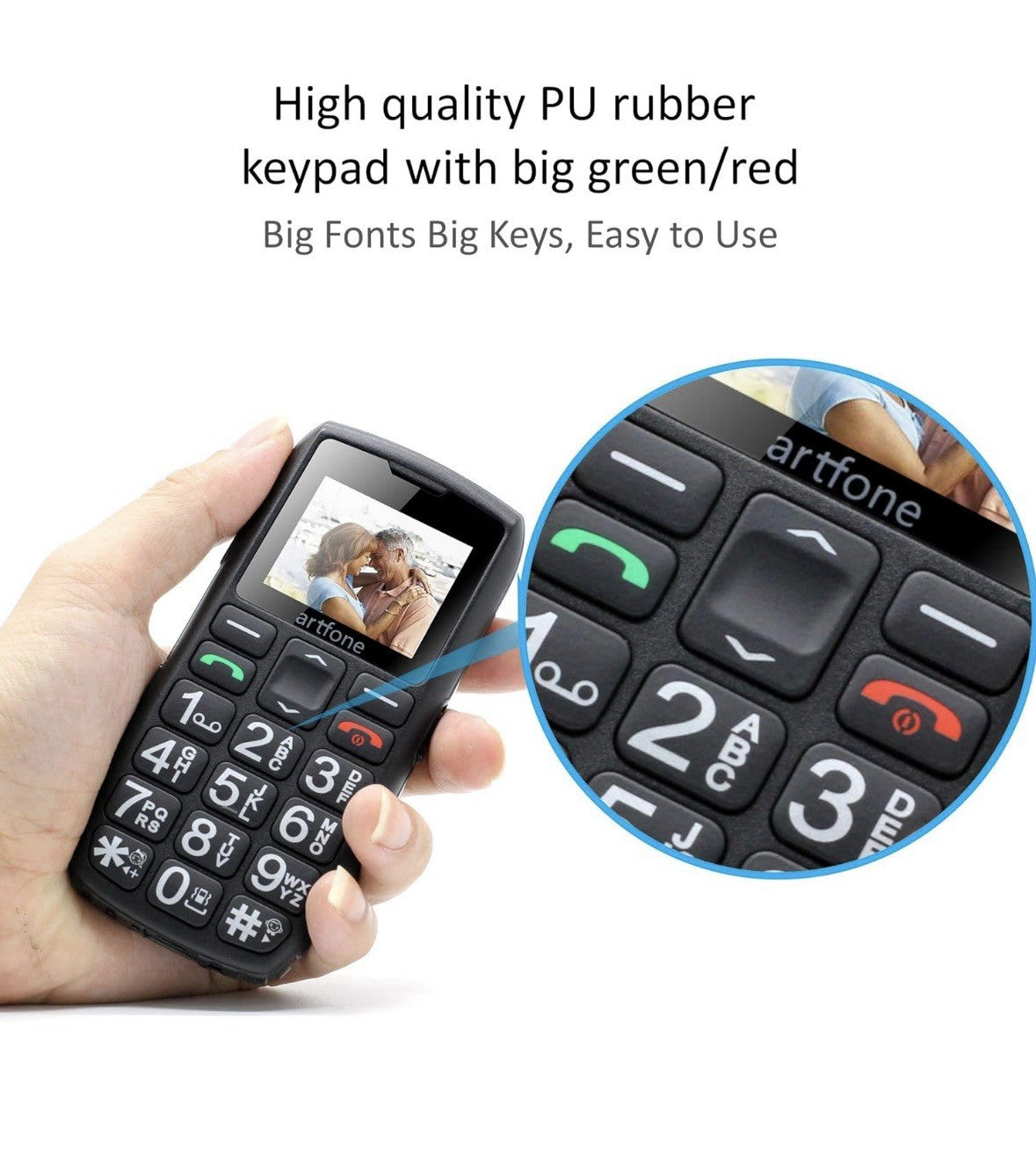 Artfone C1+ Seniorenhandy +Notruftaste – Mobiltelefon Senioren – Großtastenhandy