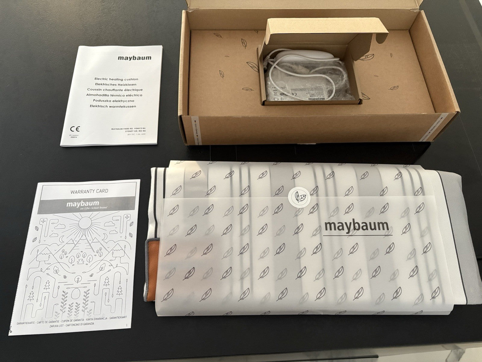 Maybaum Elektrisches Heizkissen – 43,5 × 38,5 cm, Weiß/Grau (Neu)