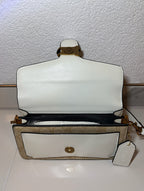 Coach Damen Schultertasche / Handtasche Beige, Weiß - Leder - Neu!