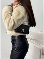 Elegante Plüsch-Teddyjacke | Thermo Warm | Kuschelige Winterjacke mit Stehkragen