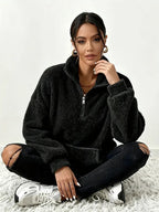 Damen Plüsch Teddybär-ähnliche Strickjacke- Kuschelig - Herbst&Winter -Sale