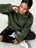 Damen Plüsch Teddybär-ähnliche Strickjacke- Kuschelig - Herbst&Winter -Sale