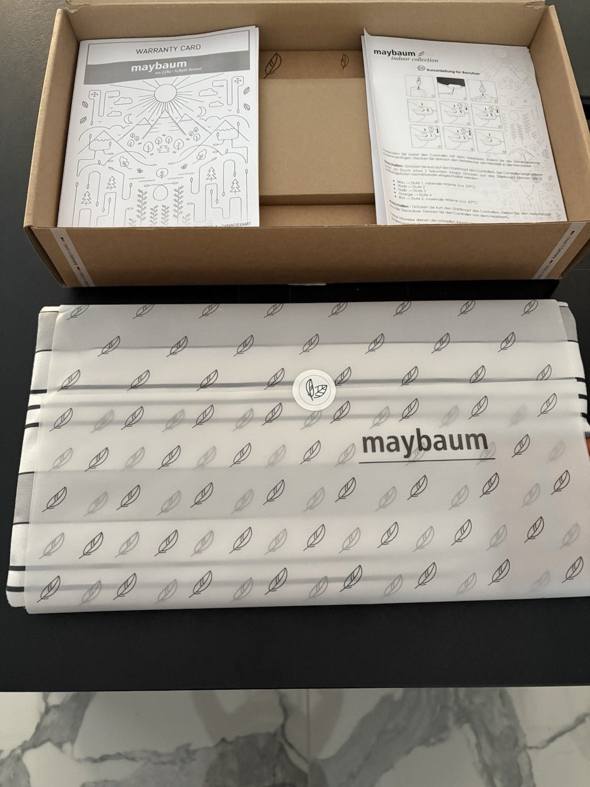 Maybaum Elektrisches Heizkissen – 43,5 × 38,5 cm, Weiß/Grau (Neu)