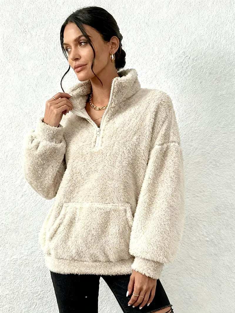 Damen Plüsch Teddybär-ähnliche Strickjacke- Kuschelig - Herbst&Winter -Sale